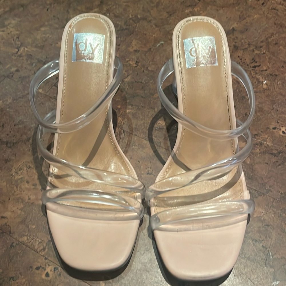 Dolce Vita Size 8.5 Clear Strapy Block Heels